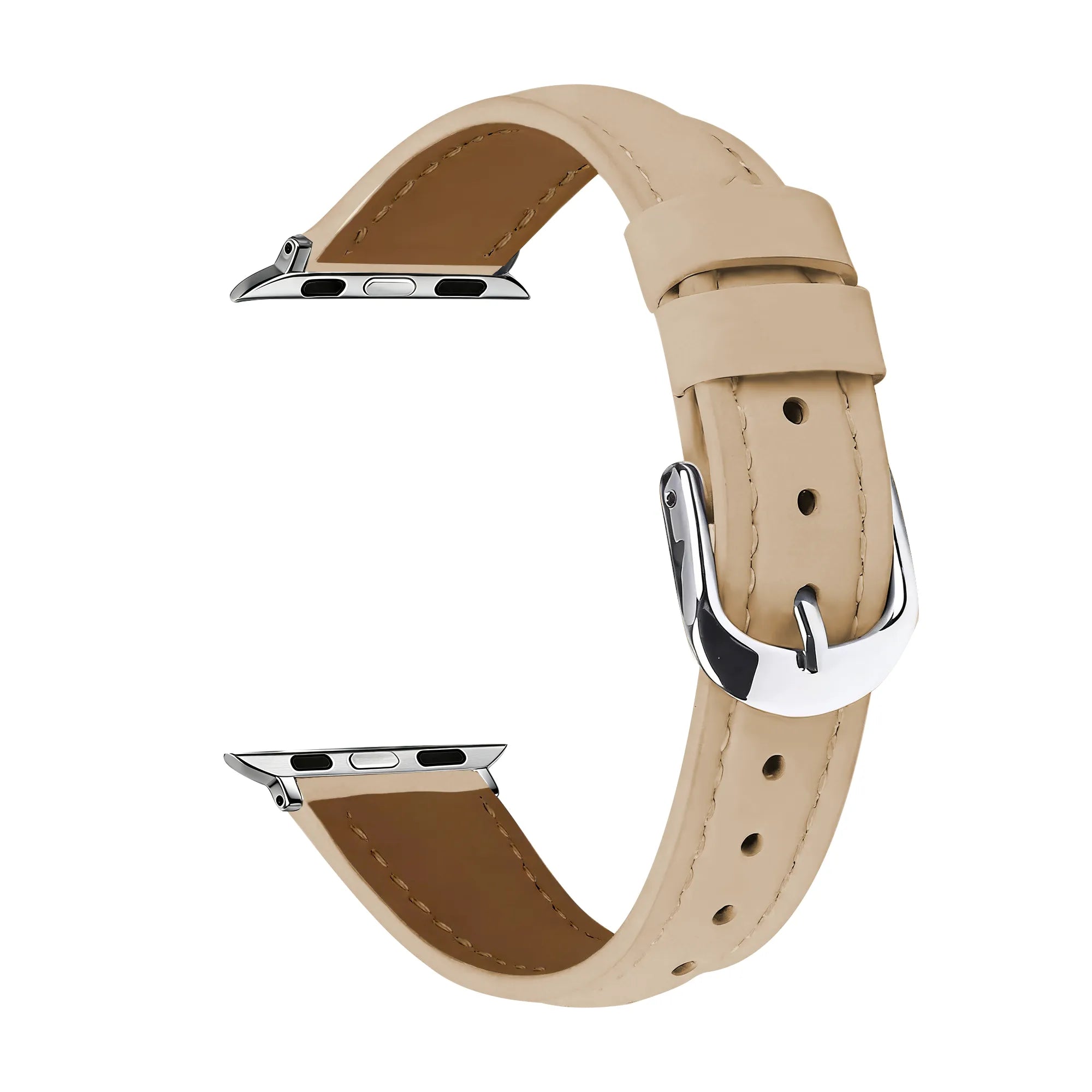 Apple Watch Slimfit Leather Strap (Milk Tea)