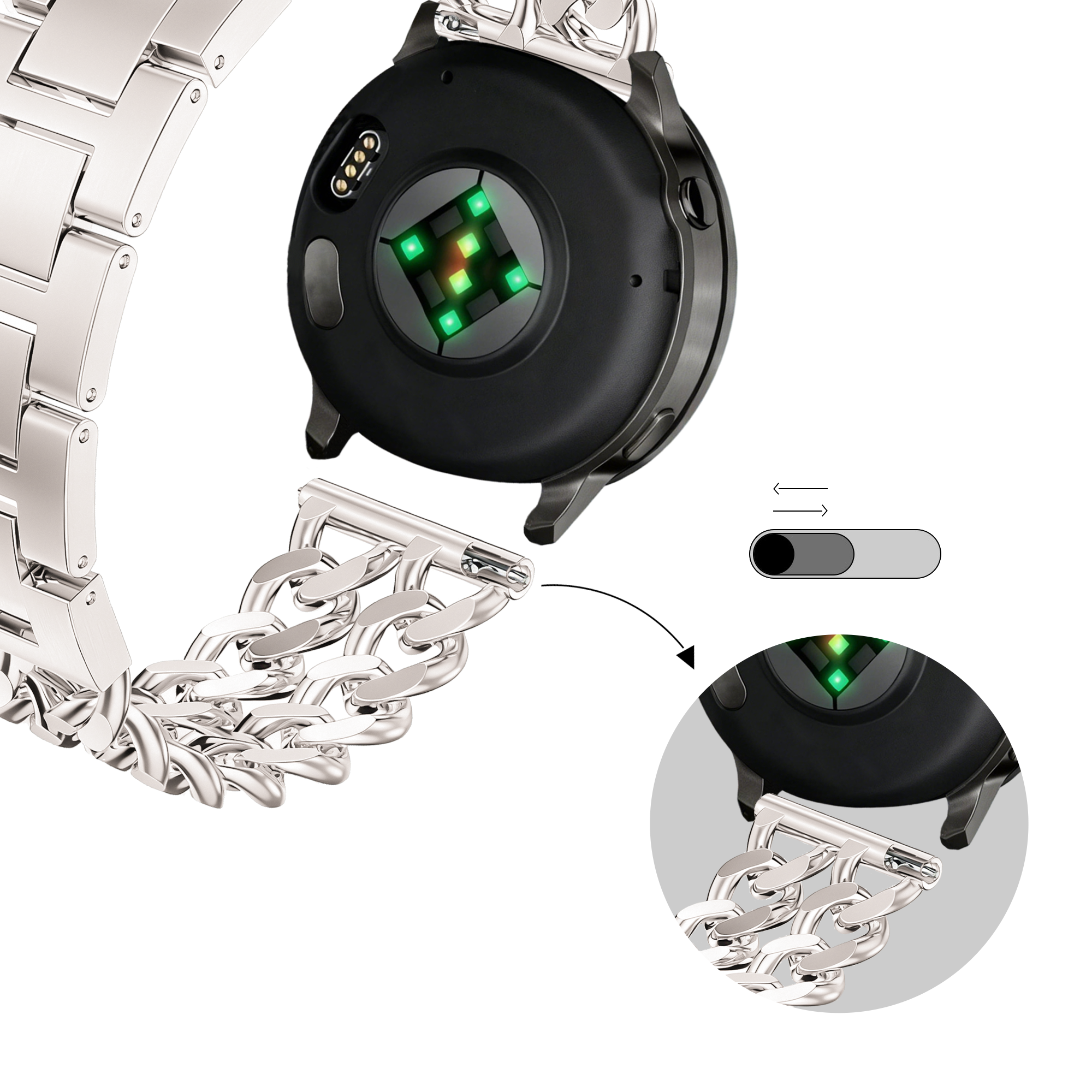 Bandz Polar Ignite Stahlarmband 'Double Chains' (Polarstern)