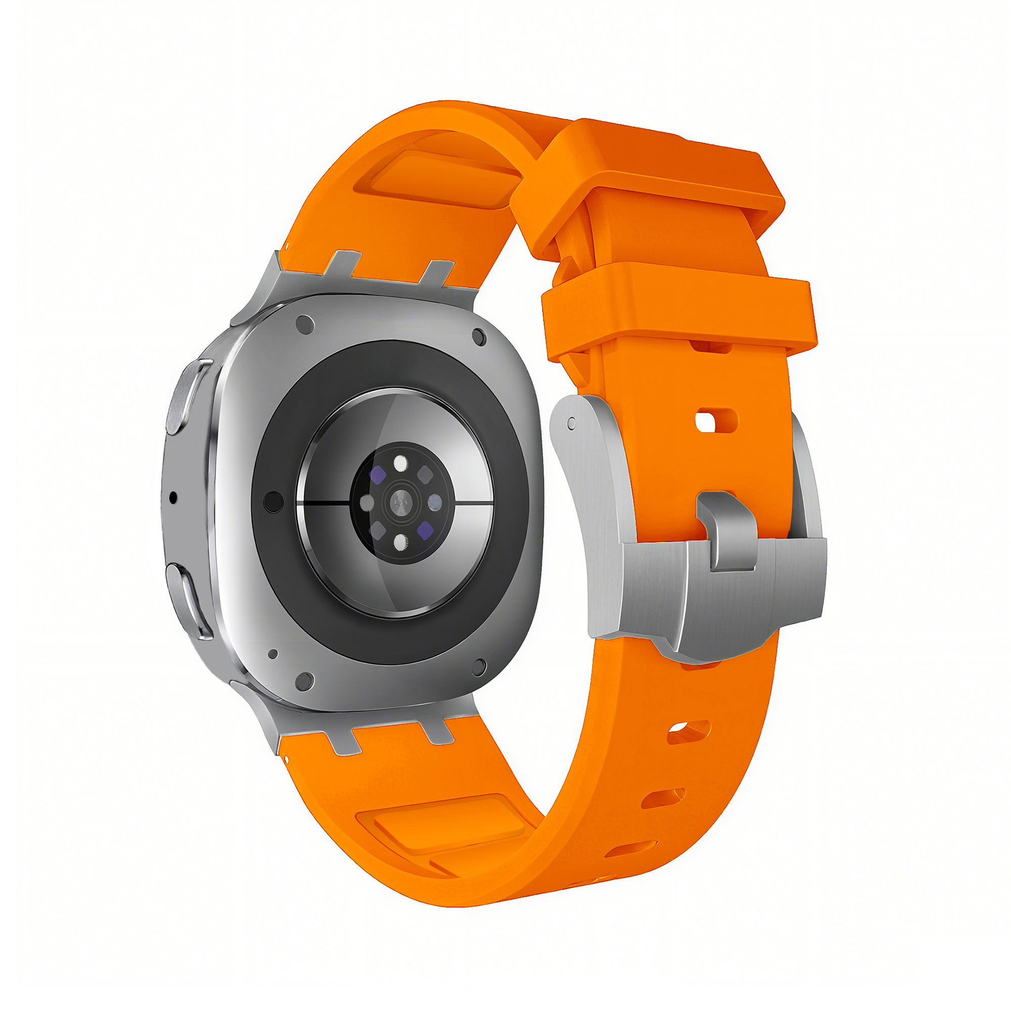 Bandz Samsung Galaxy Watch 8 - 40mm Silicone Strap 'Luxe Liquid' (Orange)