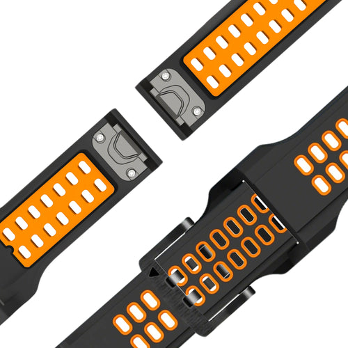 Bandz Garmin Quatix 8 - 47mm Buckled Sport Strap (Black/Orange)