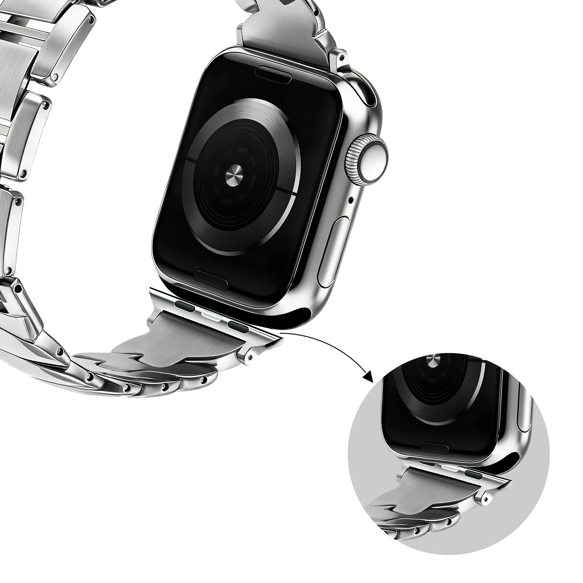 Bandz Apple Watch Premium Metallarmband 'Twisted' (Silber)