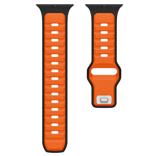 Apple Watch Premium Outdoor Silikonarmband (Orange/Schwarz)