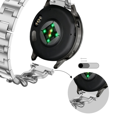 Bandz Garmin Vivomove HR Metallarmband 'Chains' (Silber)
