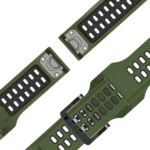 Bandz Garmin Instinct 2x Schnalle Sportarmband (Grün/Schwarz)