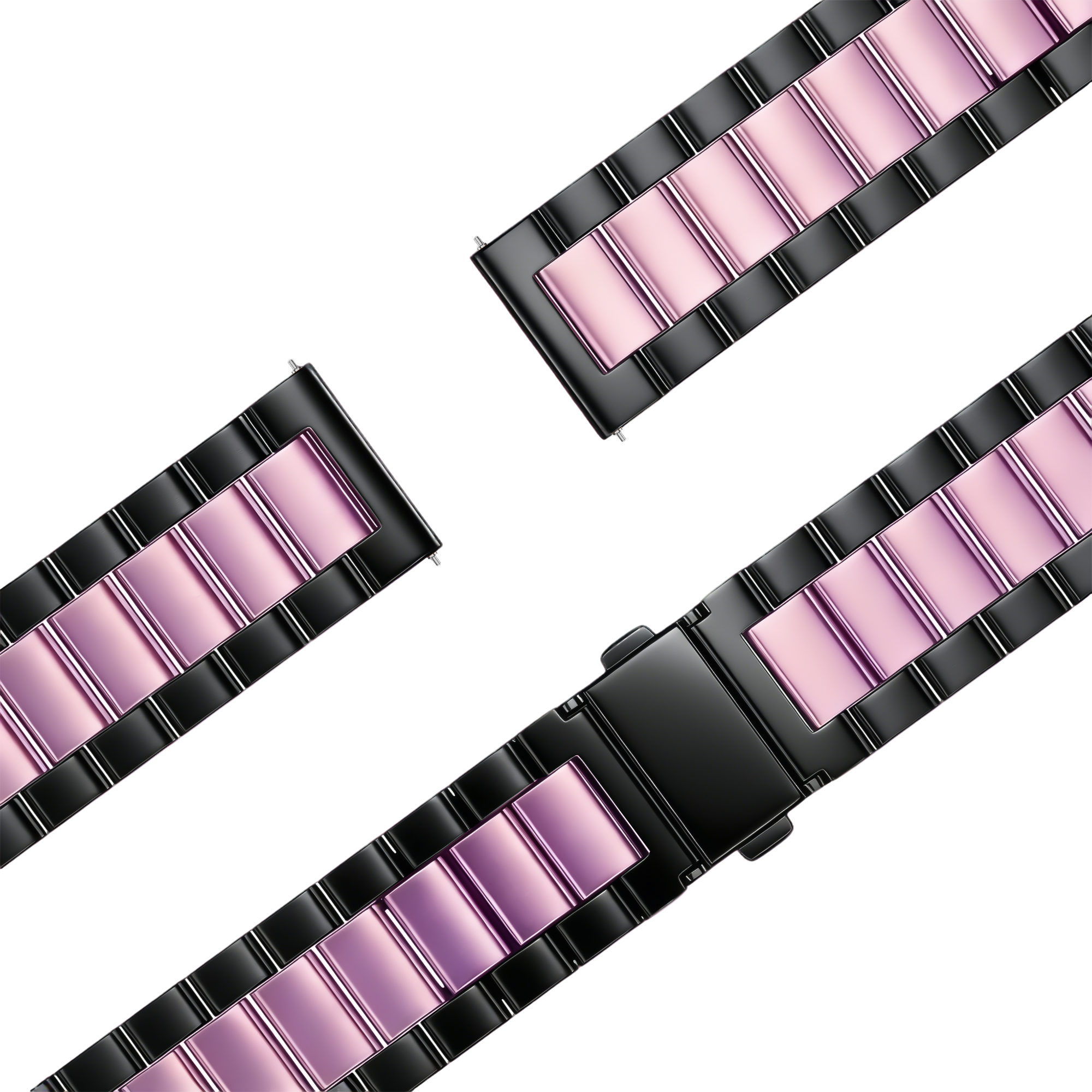 Bandz Garmin Venu 2s Stahlarmband 'Classic' (Schwarz/Rosa)