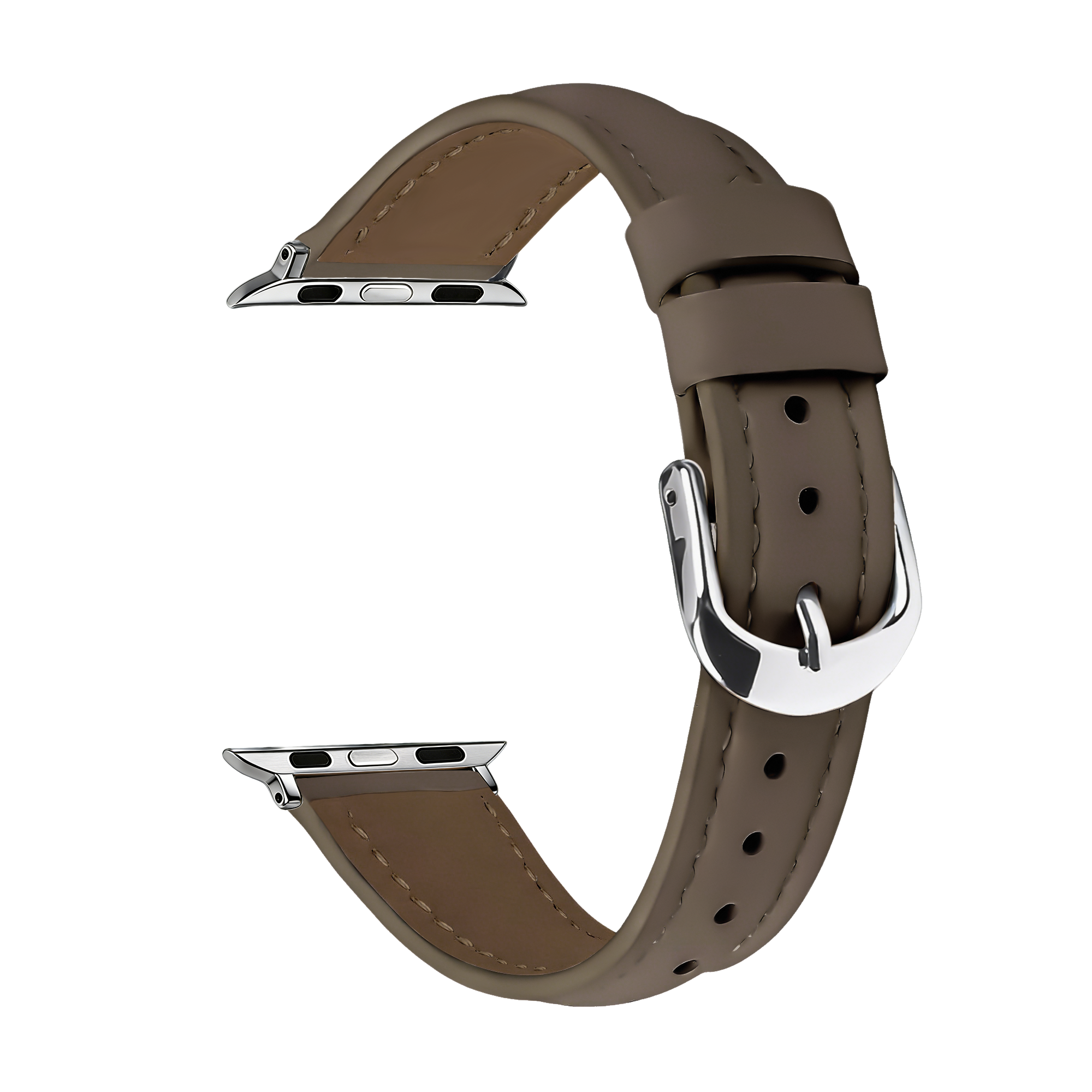 Apple Watch Slimfit Lederarmband (Dunkel Braun)