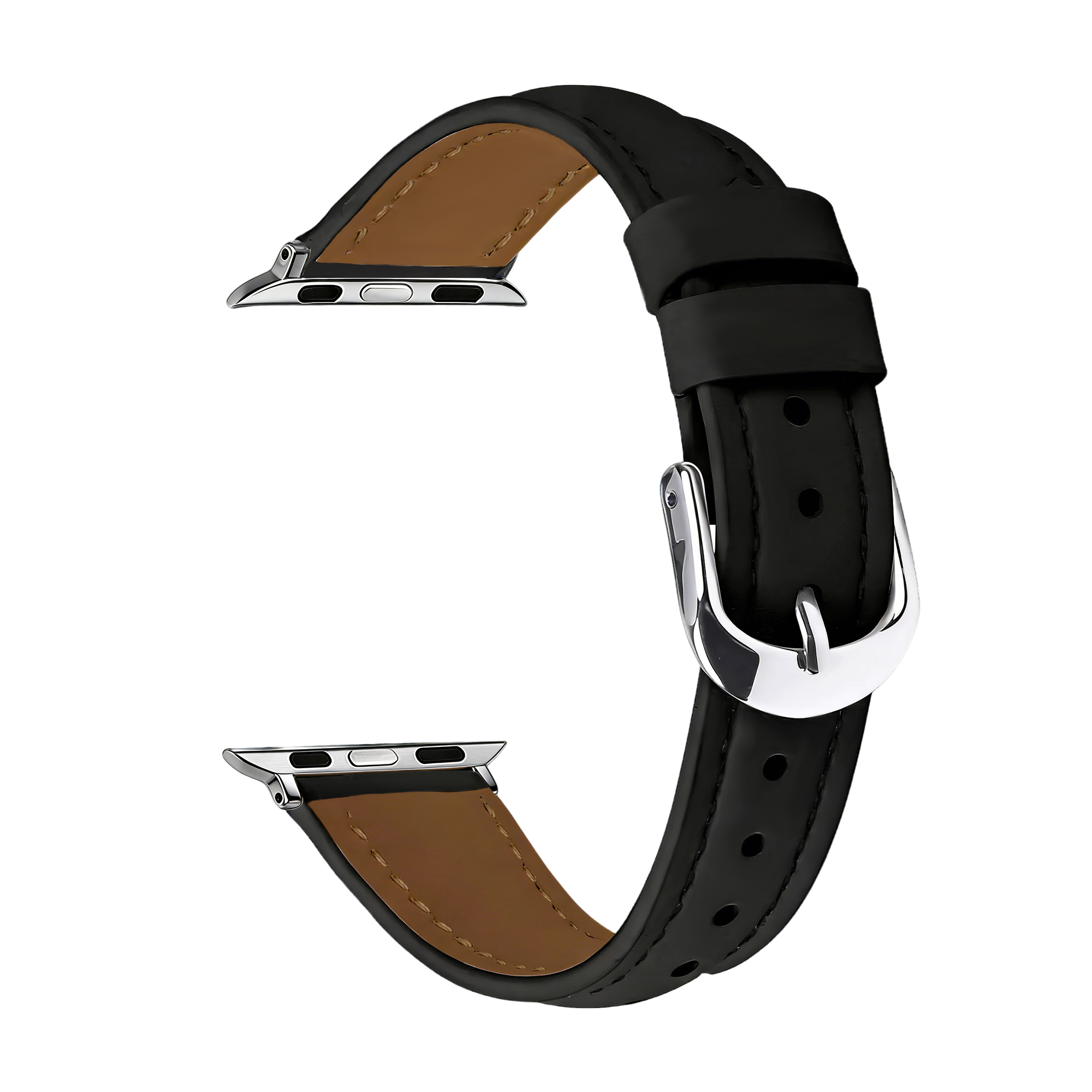 Apple Watch Slimfit Lederarmband (Schwarz)