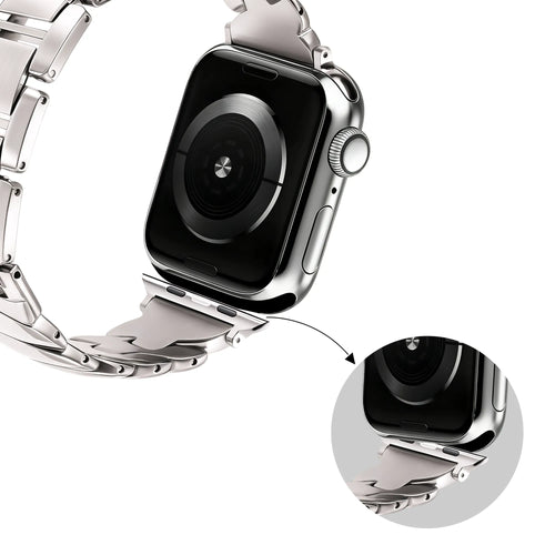Bandz Apple Watch Premium Metal Strap 'Twisted' (Starlight)