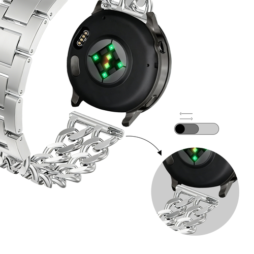 Bandz ICE Fit RT 3.0 - 36mm Stahlarmband 'Double Chains' (Silber)