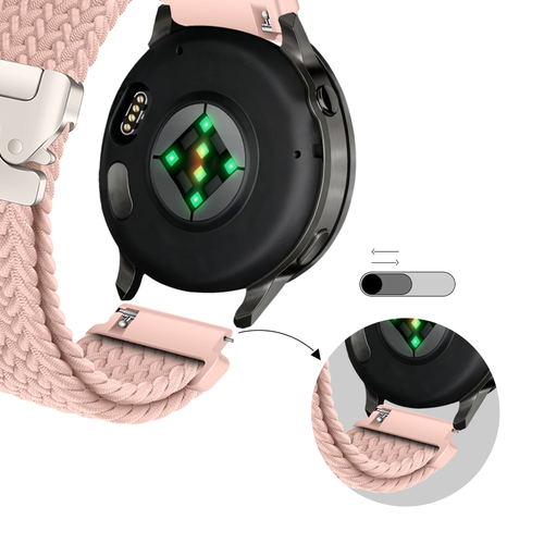 Bandz Garmin Vivoactive 4s Geflochtenes Armband 'Parachute' (Rosa)