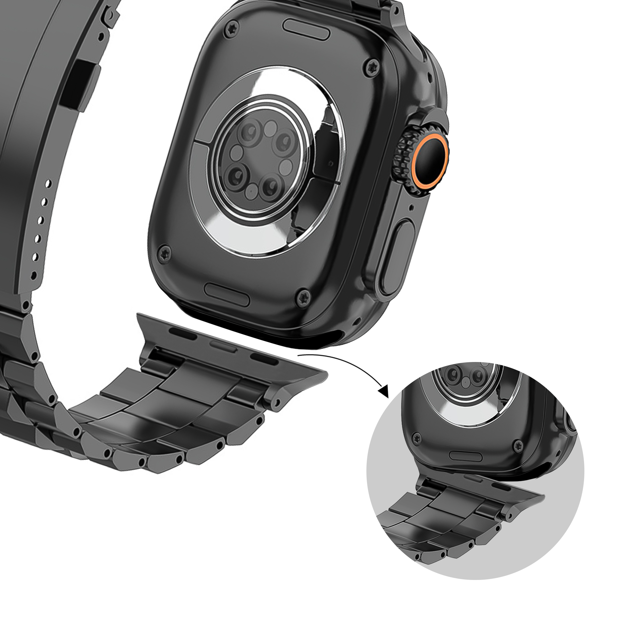Bandz Apple Watch Titanarmband 'Deluxe' (Schwarz)