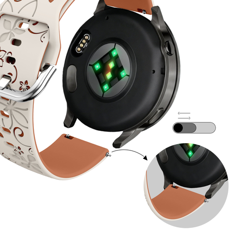 Bandz Garmin Vivoactive 4s Silikonarmband 'Flowers' (Polarstern/Braun)