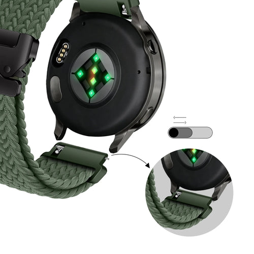 Bandz Garmin Forerunner 265s Braided Strap 'Parachute' (Green)