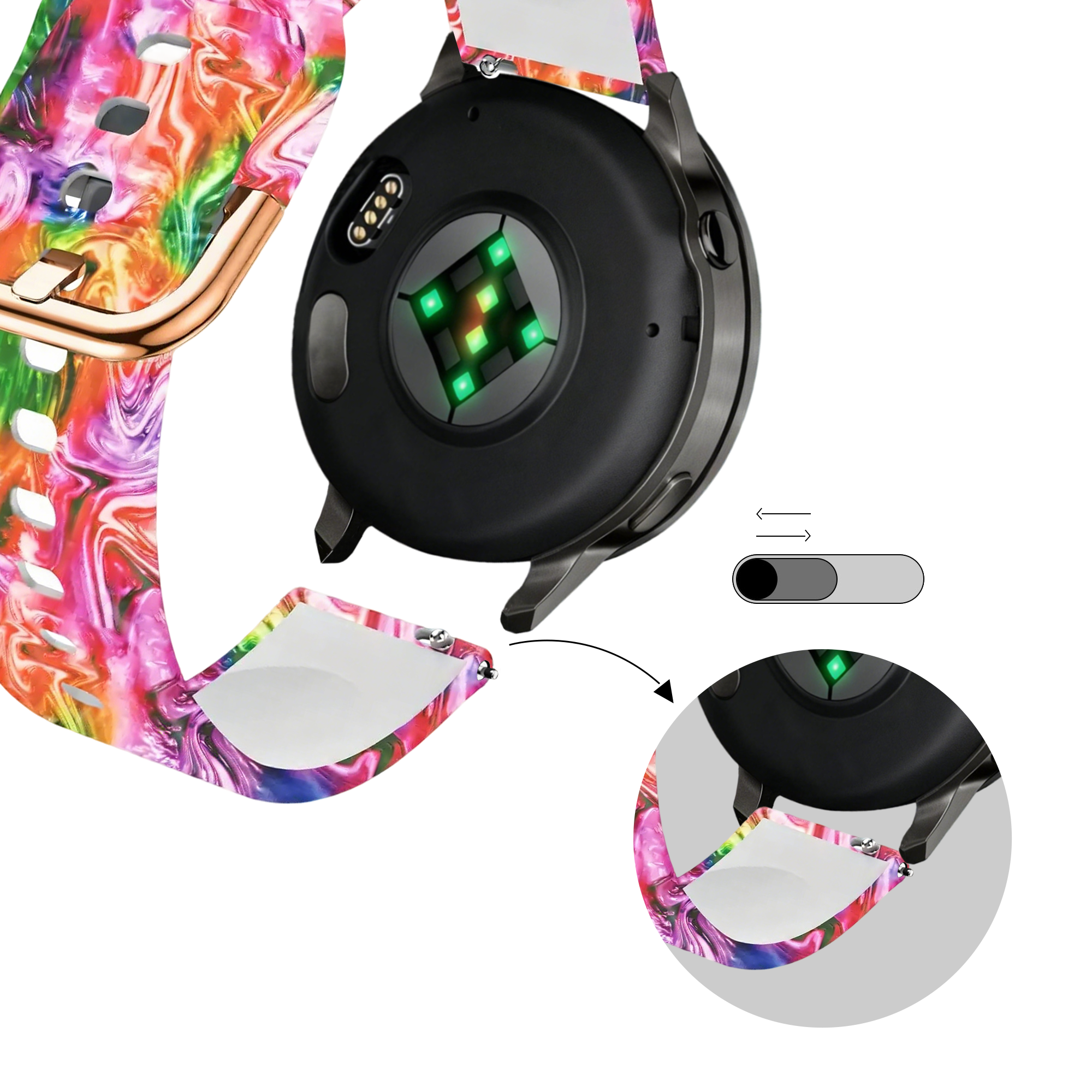 Bandz Garmin Venu 4 - 41mm Silikonarmband 'Colourful'