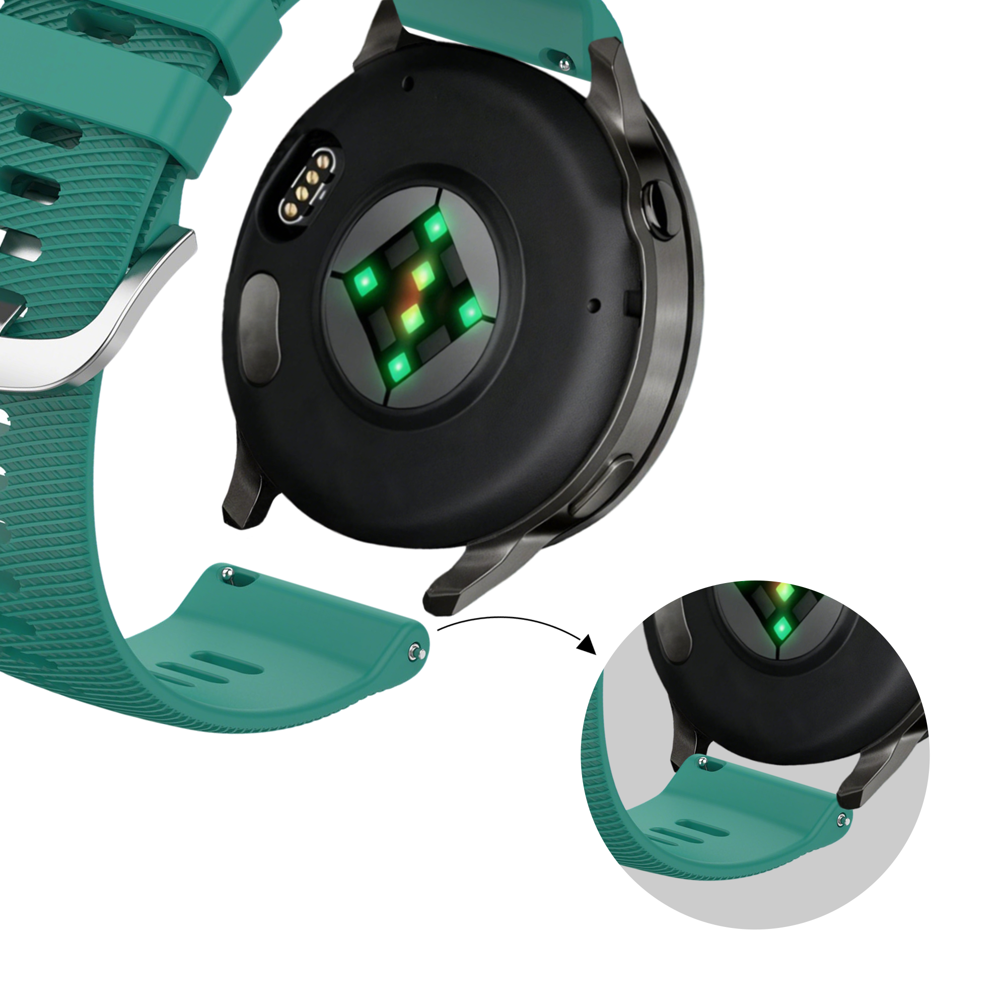 Bandz Garmin Venu 4 - 41mm Silikonarmband 'Deluxe' (Viridiangrün)