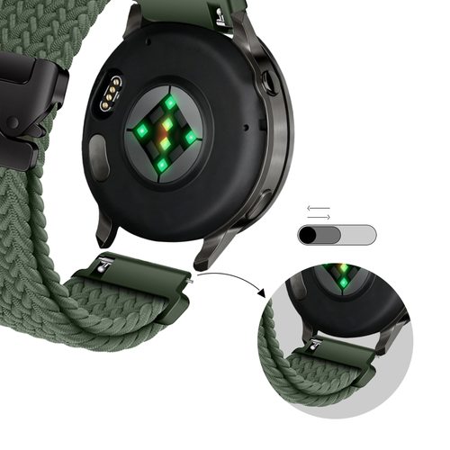 Bandz Garmin Venu 2 Geflochtenes Armband 'Parachute' (Grün)