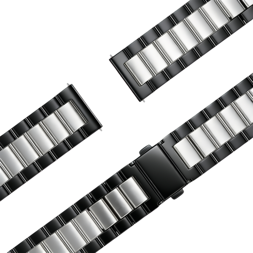 Bandz Garmin Forerunner 255 Steel Strap 'Classic' (Black/Silver)