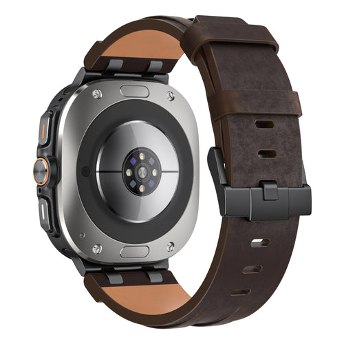 Samsung Galaxy Watch Ultra Solides Lederarmband (Kaffeebraun)