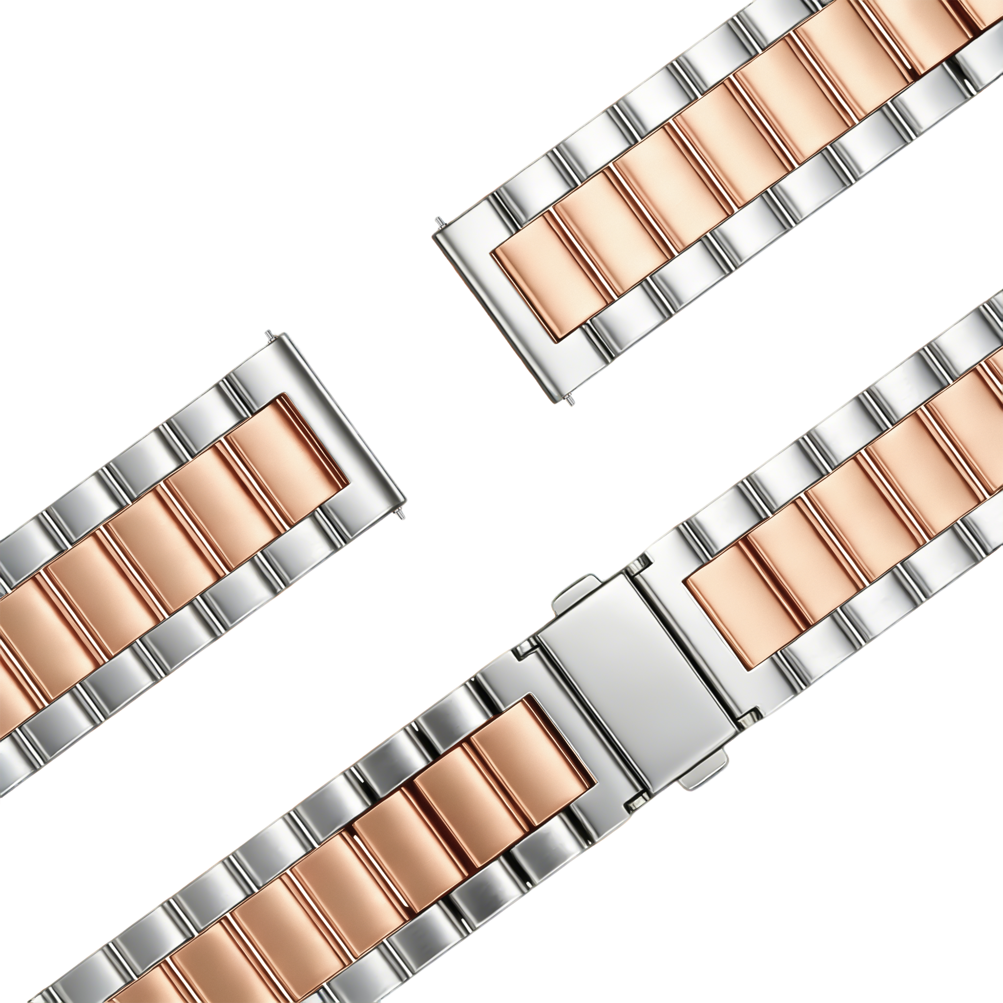Bandz Garmin Vivoactive 4s Stahlarmband 'Classic' (Silber/Roségold)