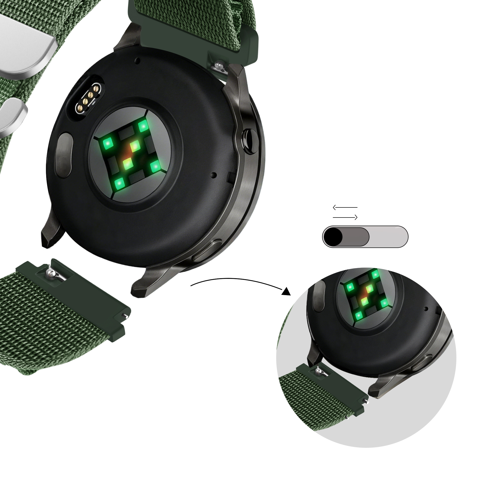 Bandz Garmin Venu 4 - 45mm Alpine Nylonarmband (Grün)