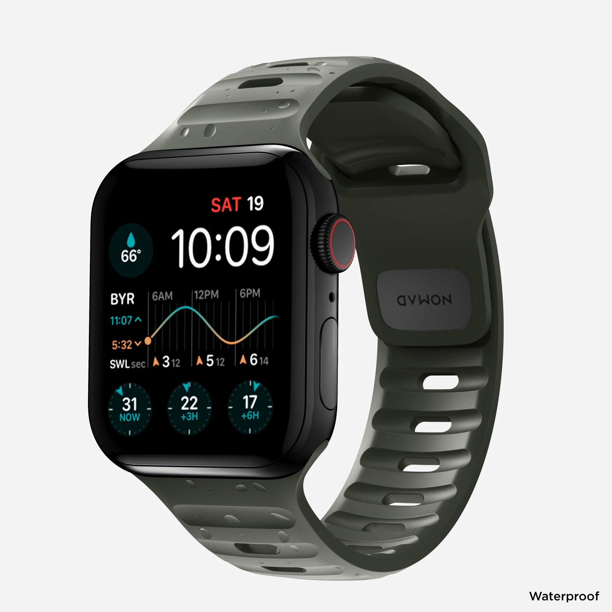 Nomad Sport Apple Watch Silikonarmband (Aschgrün)