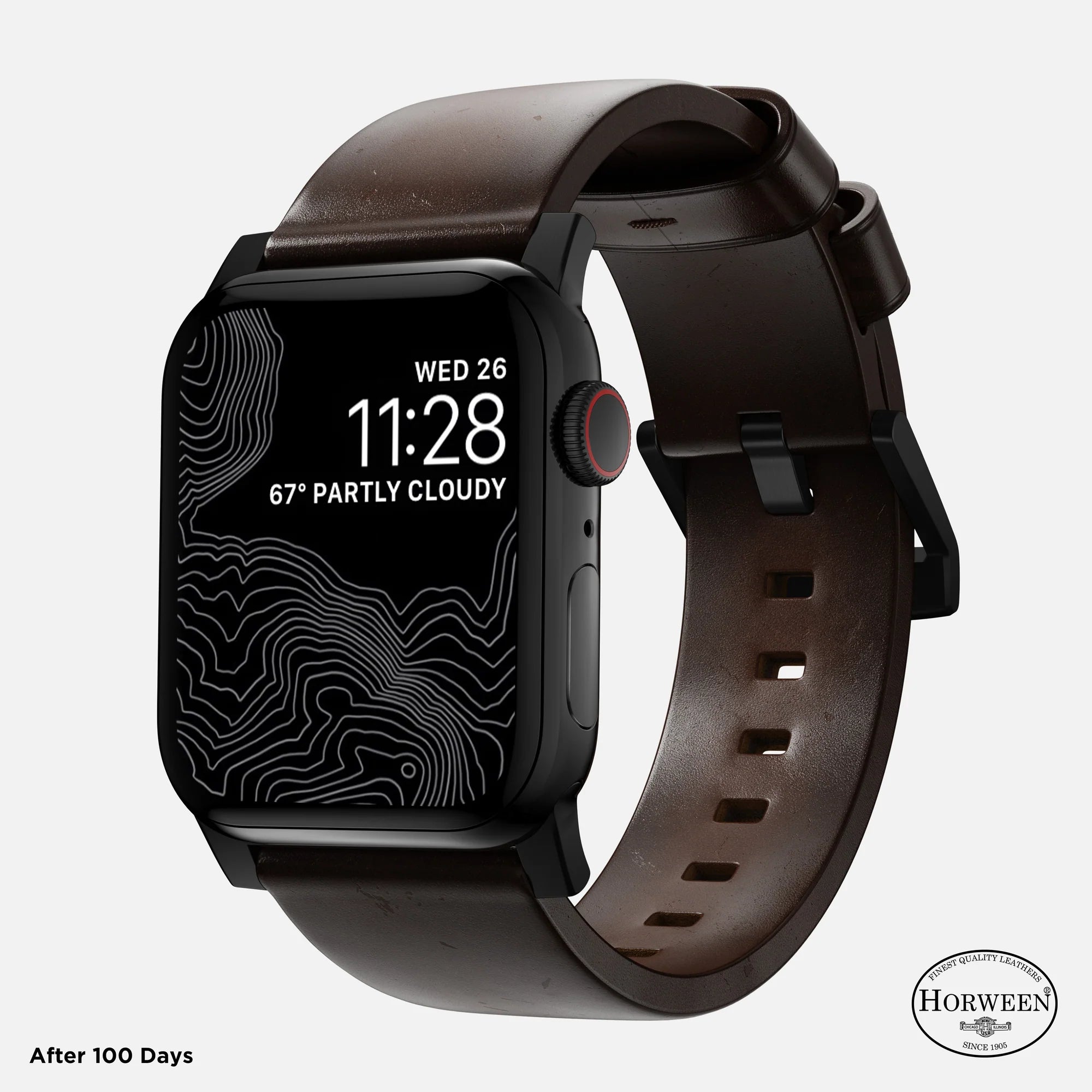 Nomad Modern Apple Watch Leather Strap (Brown/Black)