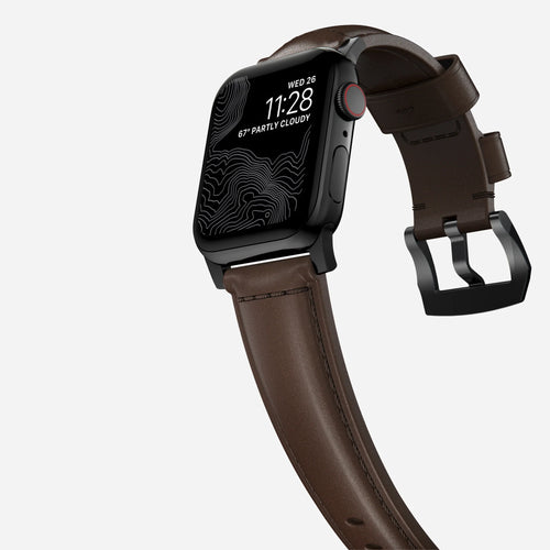 Nomad Traditional Apple Watch Lederarmband (Braun/Schwarz)
