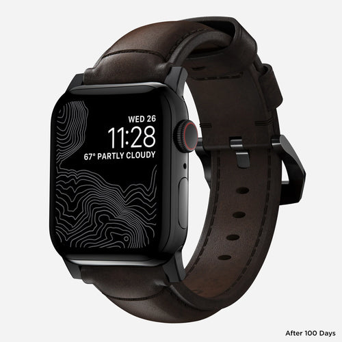 Nomad Traditional Apple Watch Lederarmband (Braun/Schwarz)