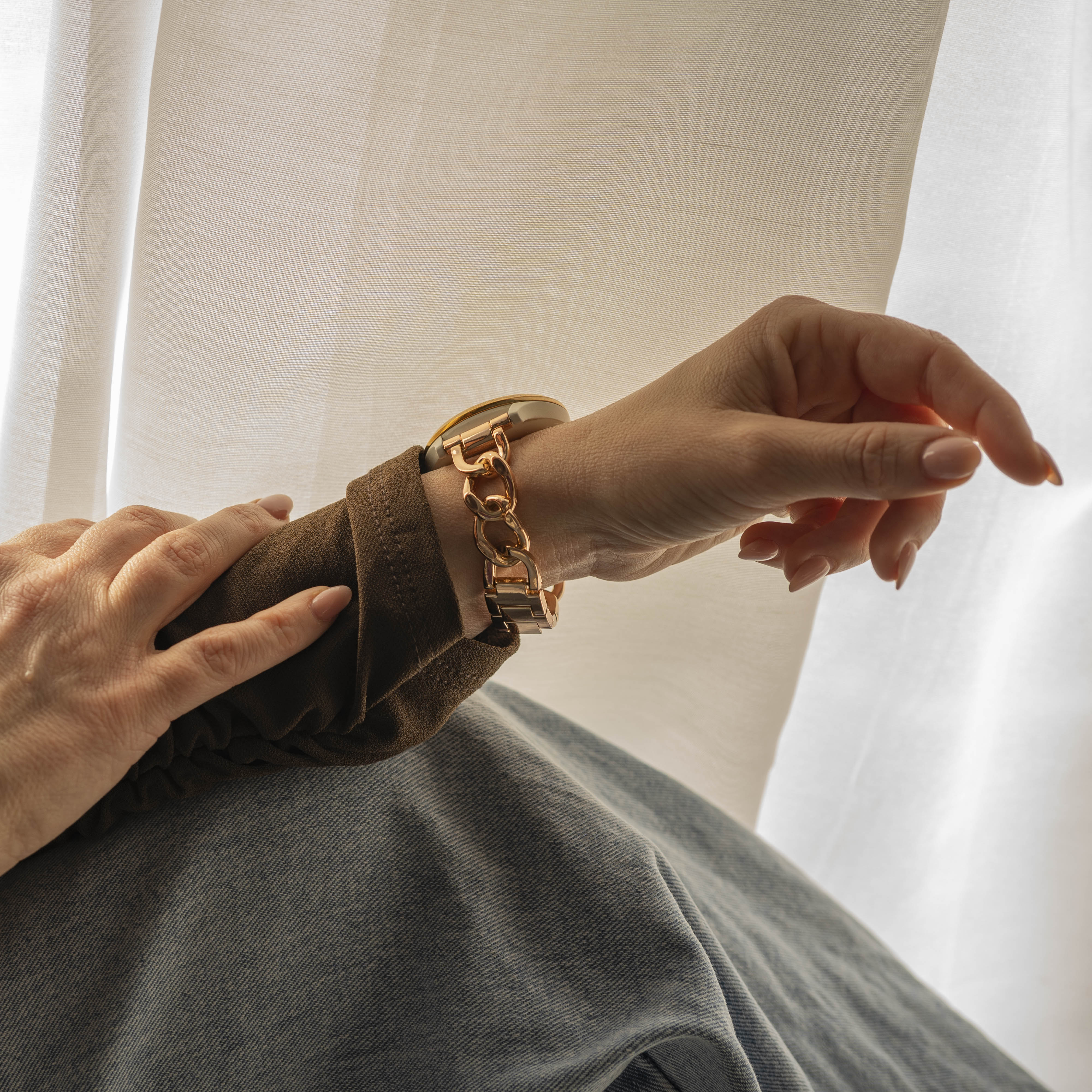 Amazfit Active Steel Chain Strap (Rose Gold)