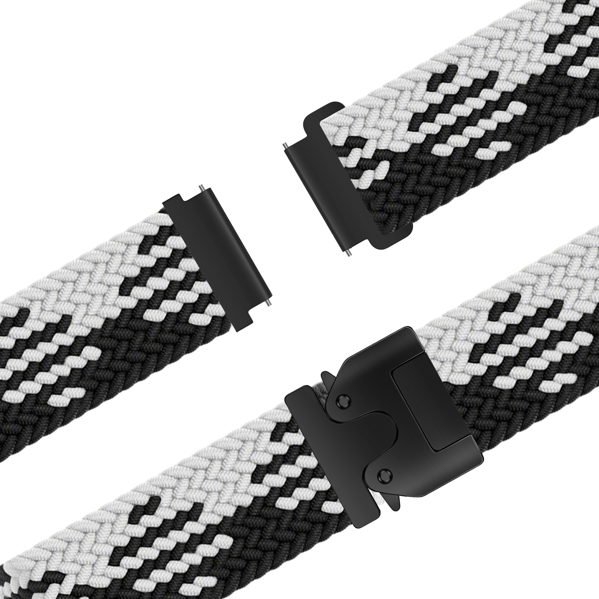 Bandz Garmin Vivoactive 3 Braided Strap 'Parachute' (Black/White)