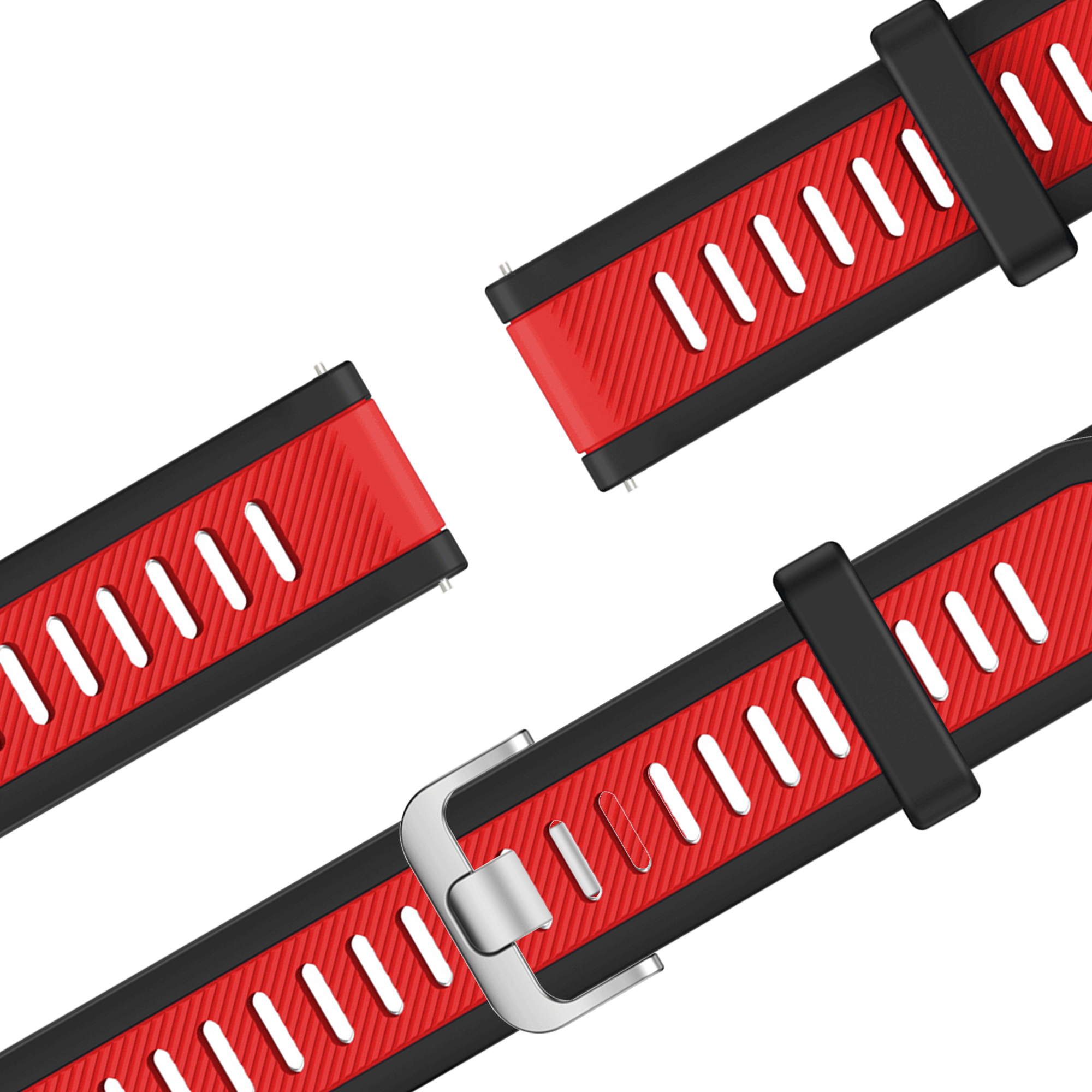 Bandz Garmin Vivoactive 3 Dual Buckled Sport Strap (Black/Red)