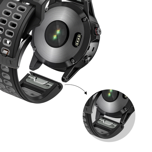 Bandz Garmin Instinct 2 Schnalle Sportarmband (Schwarz/Grau)
