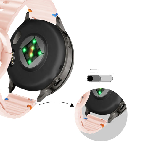 Bandz Garmin Forerunner 245 Silikonarmband 'Wave' (Hellrosa)