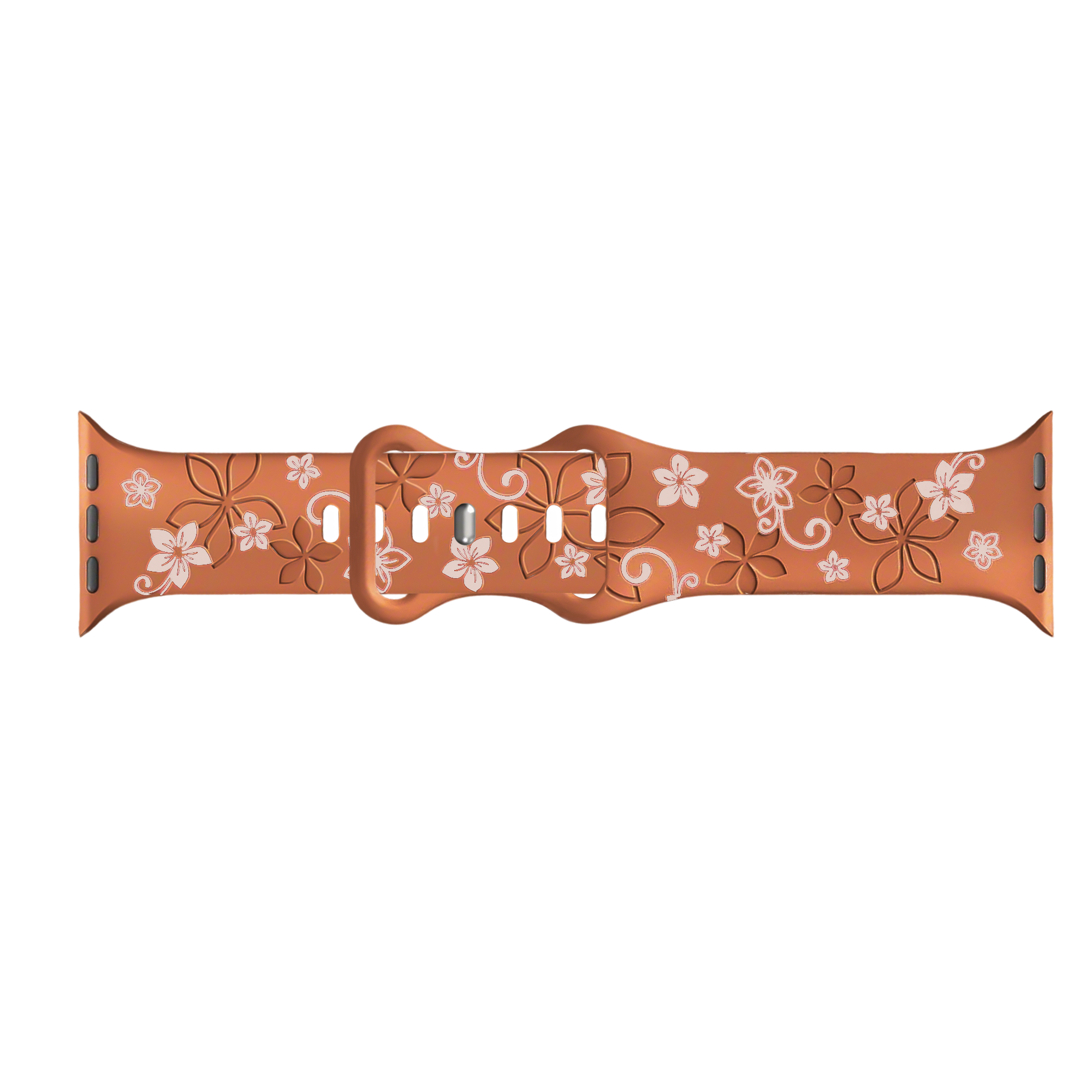 Apple Watch Flower Silikonarmband (Beige/Braun)