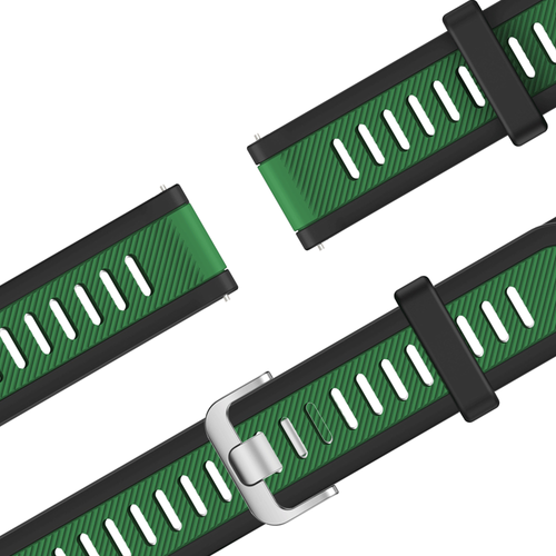 Bandz Garmin Vivoactive 3 Dual Buckled Sport Strap (Black/Green)