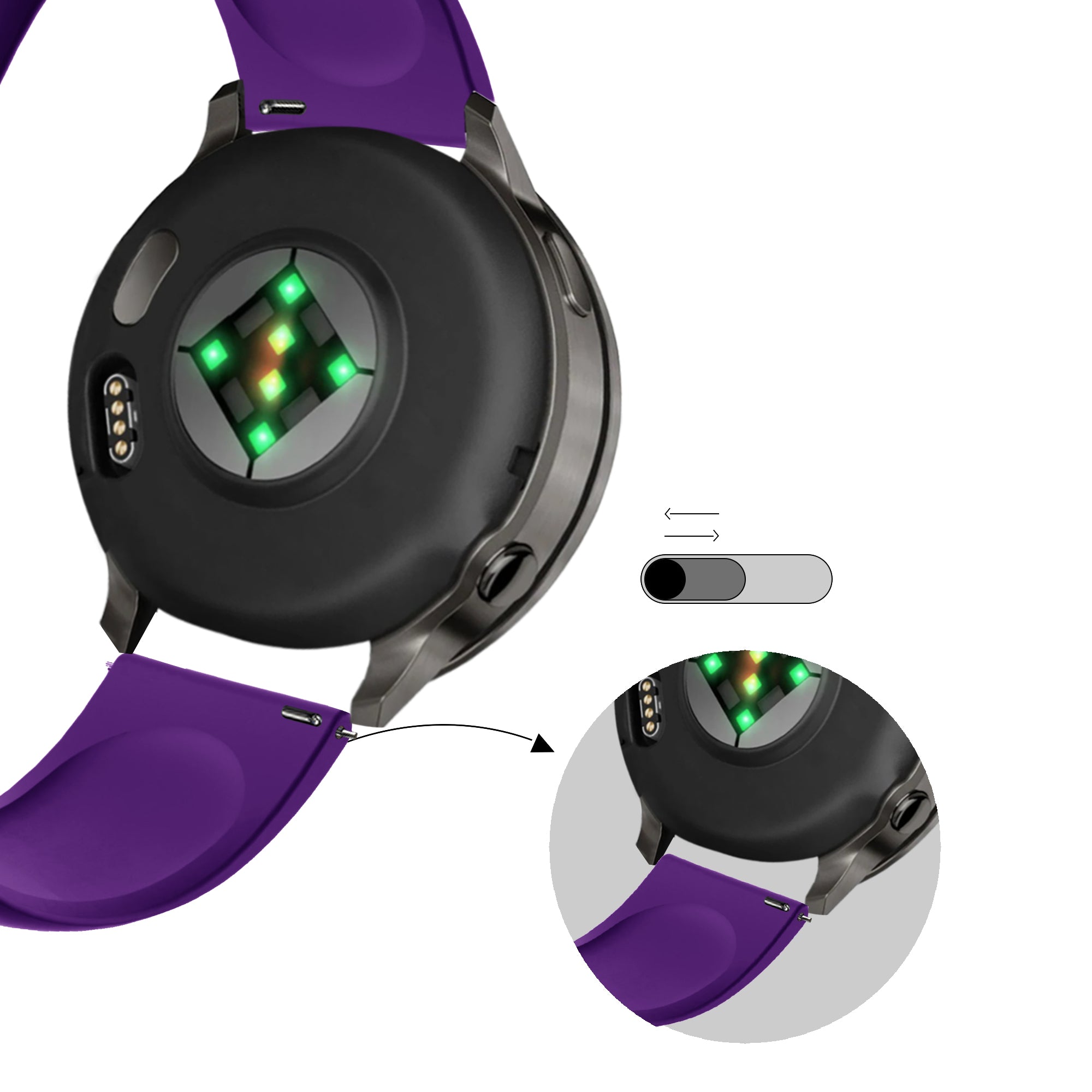 Bandz Garmin Approach S42 Sport Strap 'Deluxe' (Purple)