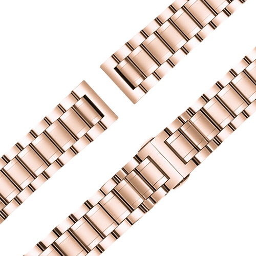 Bandz Garmin Venu Steel Link Strap 'Deluxe' (Rose Gold)