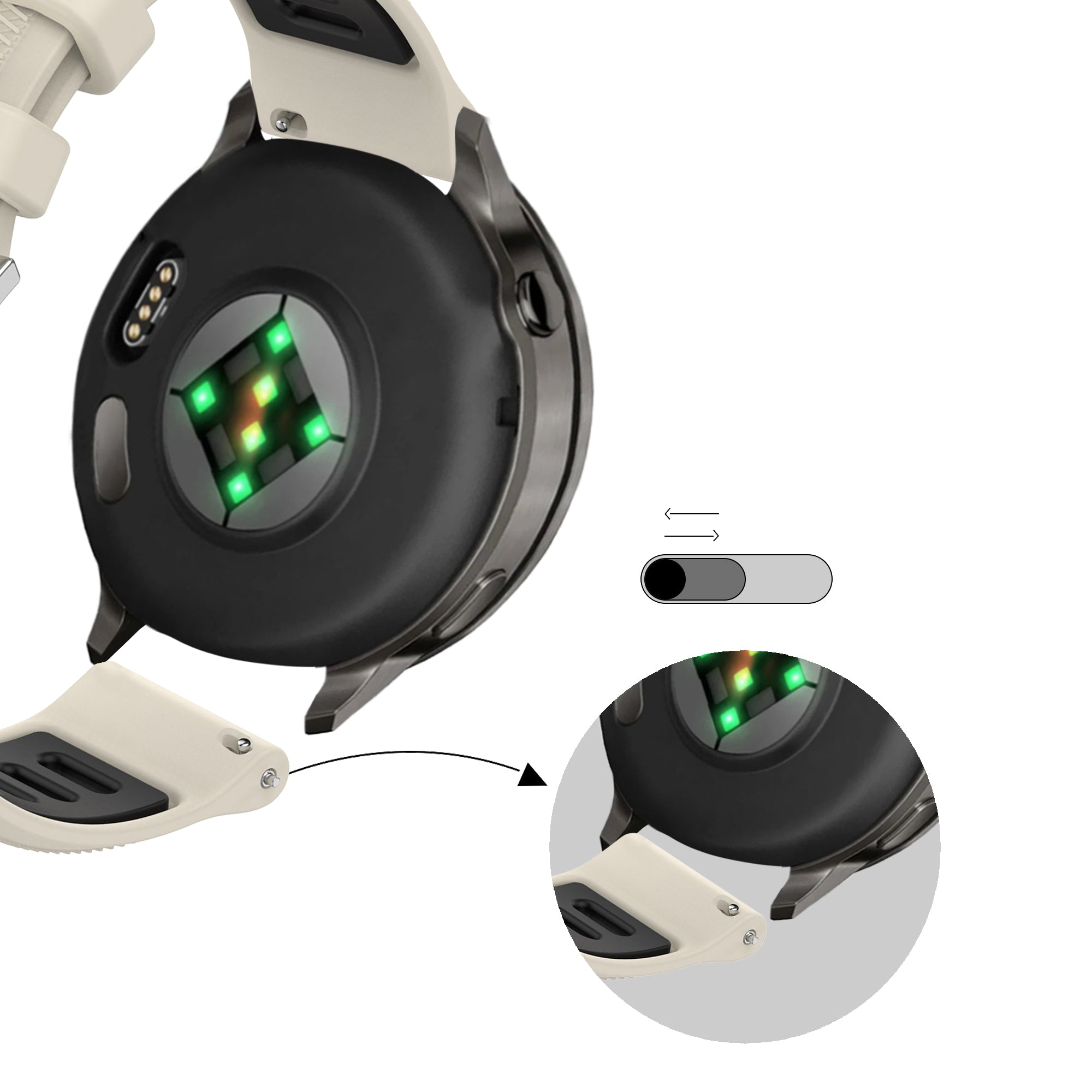 Bandz Garmin Venu 4 - 41mm Sportarmband mit Schnalle (Polarstern/Schwarz)