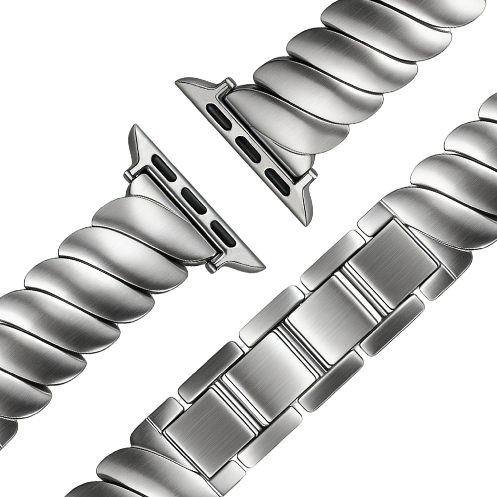Bandz Apple Watch Premium Metallarmband 'Twisted' (Silber)