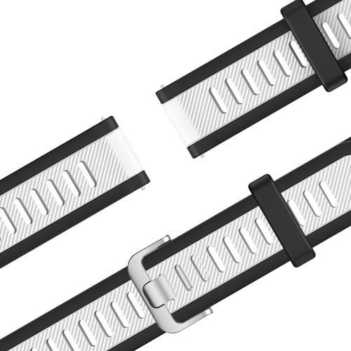 Bandz Garmin Forerunner 255 Dual Buckled Sport Strap (Black/White)
