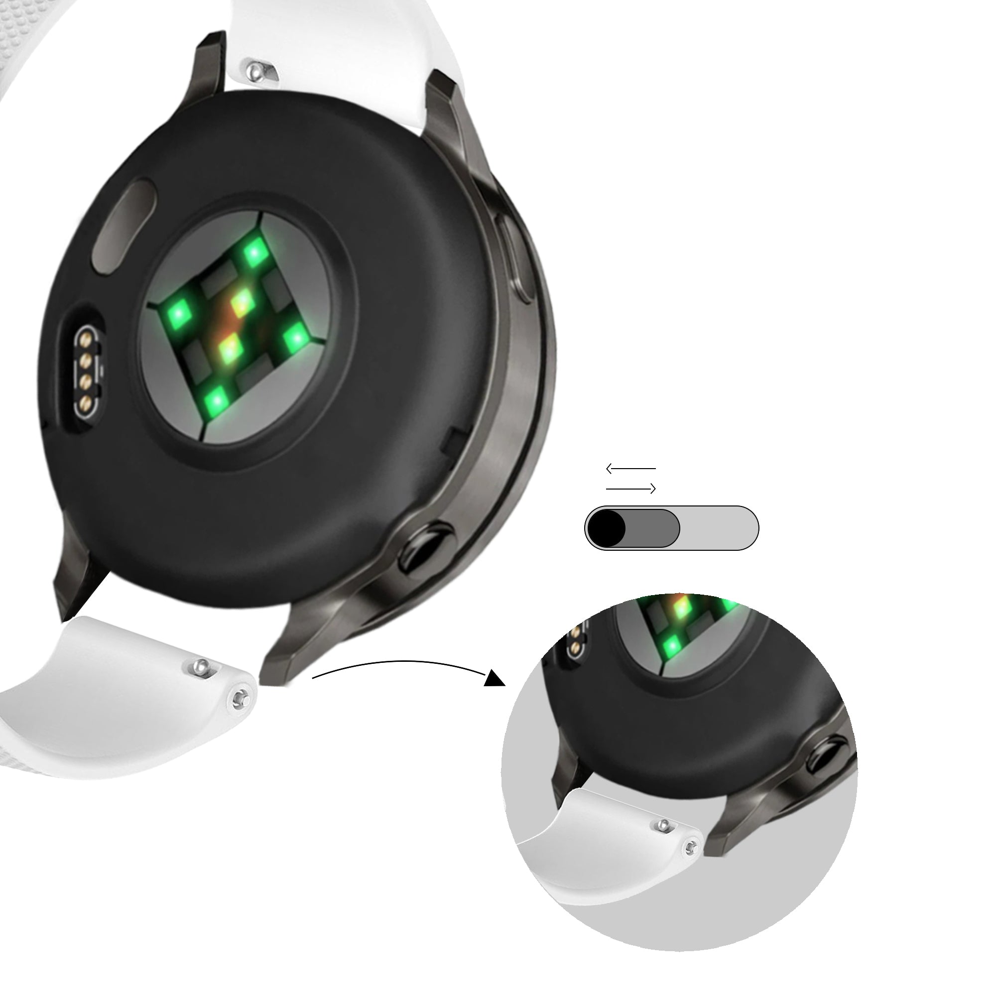 Bandz Garmin Venu 4 - 45mm Silikonarmband 'Premium' (Weiß)