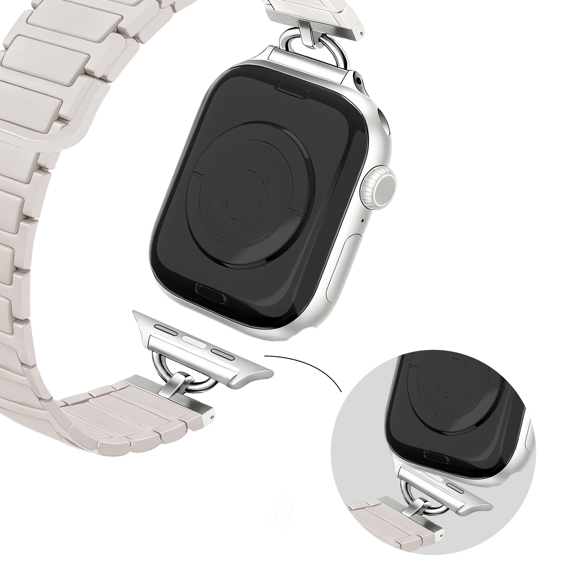 Bandz Apple Watch Magnetisches Silikonarmband 'Slim' (Polarstern)