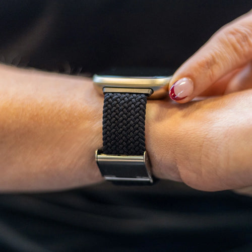 Fitbit Versa 3 verstellbares geflochtenes Armband (Schwarz)