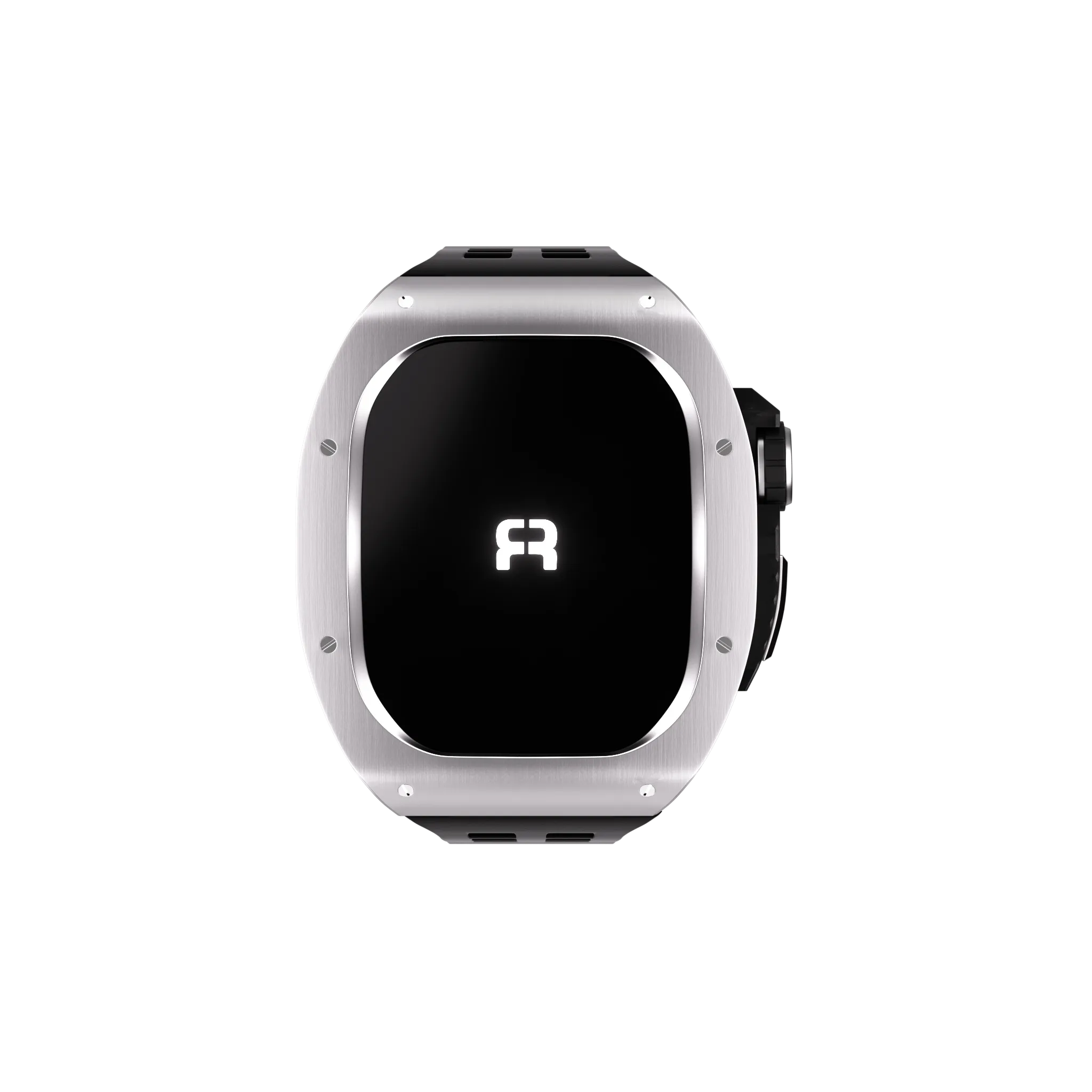 Reqior Apple Watch 45mm Polymer and Metal Hülle mit integriertem Gummi-Armband (Silber)