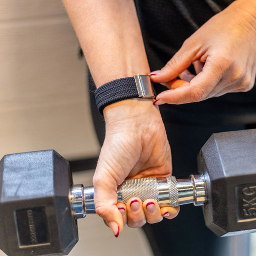 Fitbit Versa 3 verstellbares geflochtenes Armband (Schwarz)