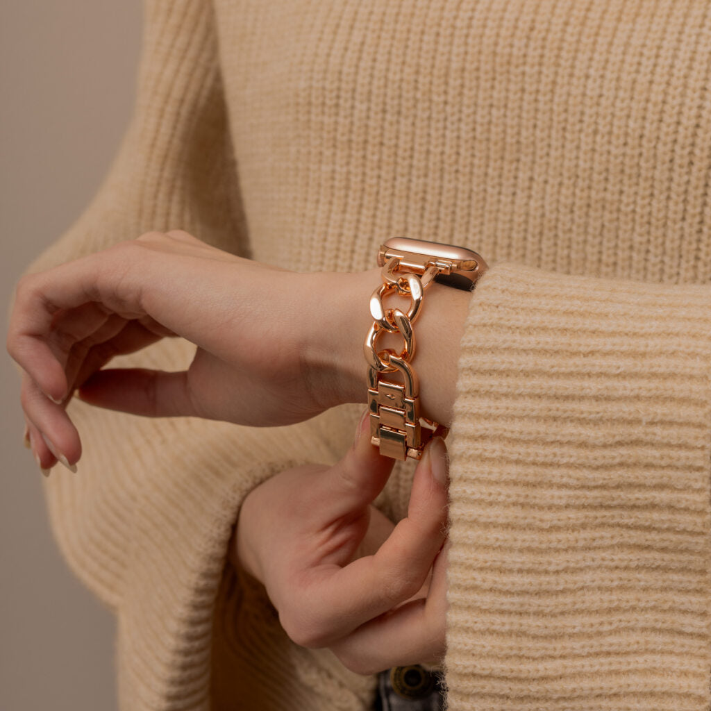 Apple Watch Stahlkettenarmband (Roségold)