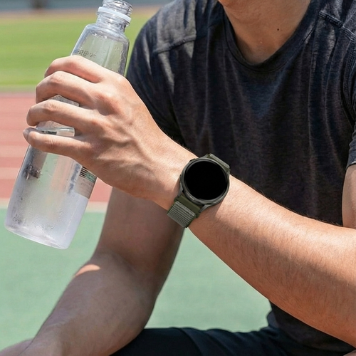 Bandz Garmin Approach S42 Nylon Loop Armband (Olivgrün)