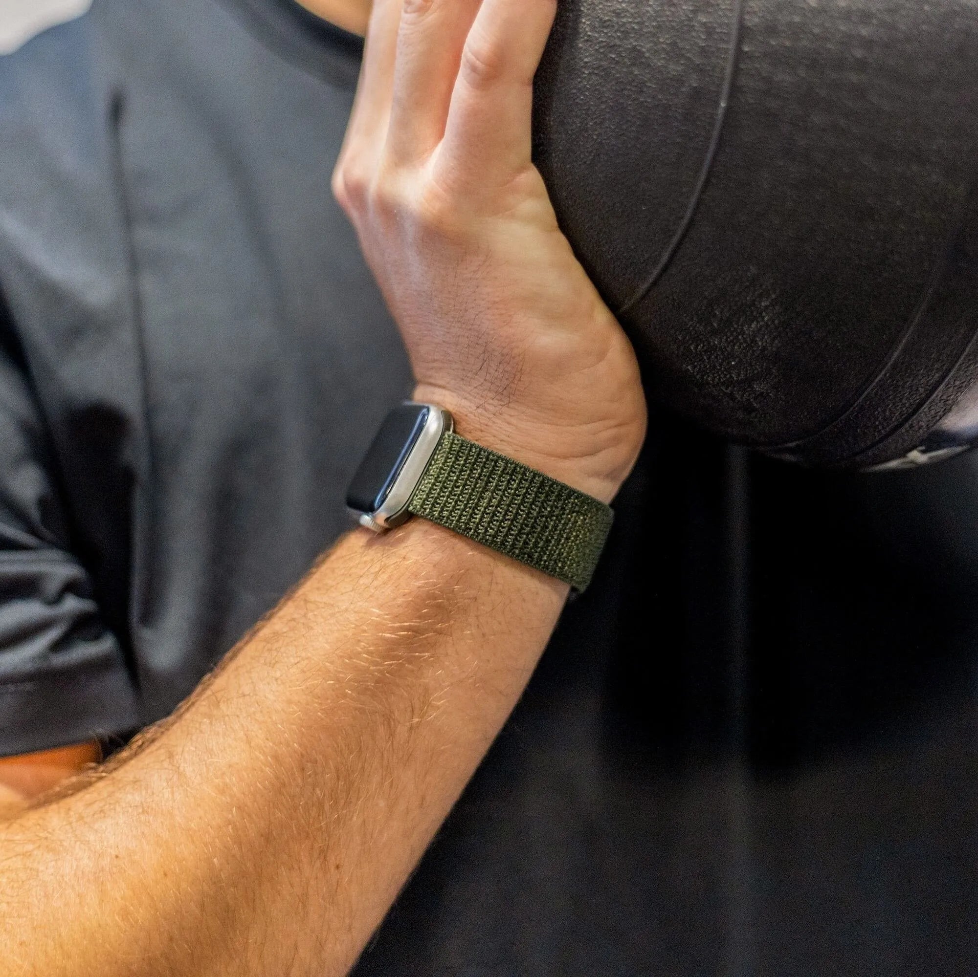 Apple Watch Nylon Loop Armband (Dunkelgrün)