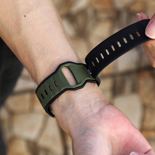Apple Watch Premium Outdoor Silikonarmband (Armeegrün/Schwarz)
