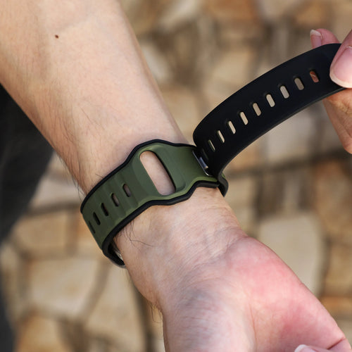 Apple Watch Premium Outdoor Silikonarmband (Armeegrün/Schwarz)